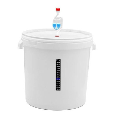 Ємність (бак, відро) для бродіння 20 л., з гідрозатвором та термометром