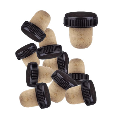 Корок корковий, коньячний з пластиковим ковпачком, 28x8x19 мм (20 шт.)