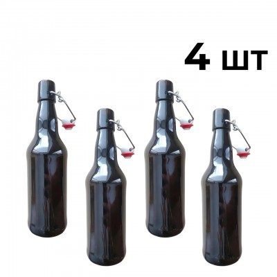 Пляшка скляна 0,5 л із бугельною пробкою, 4 шт