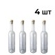 Винна пляшка 0,75 л з корком (прозоре скло) 4 шт