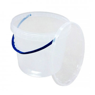 Відро пластикове харчове з ручкою, прозоре 1 л. (129х120 мм), 20шт